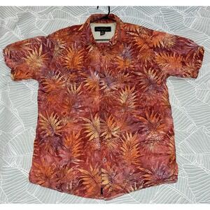 Pete Huntington Handcrafted Bali Batik Hawaiian Shirt Button Down Sz M